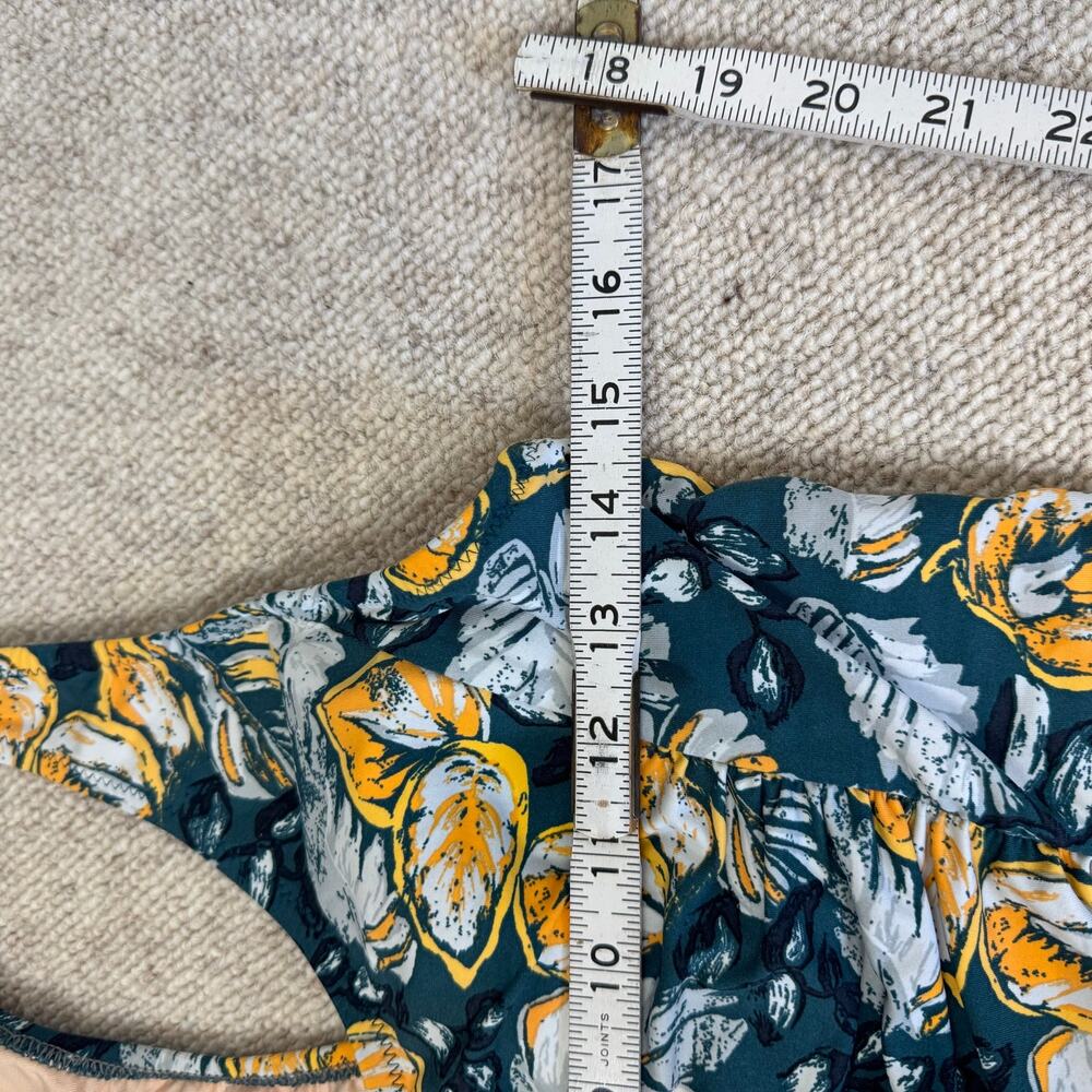 Garnet Hill 10 M Lemon Citrus Print Swim Suit 2 Piece Tankini Skirt Skort Green - Picture 9 of 12